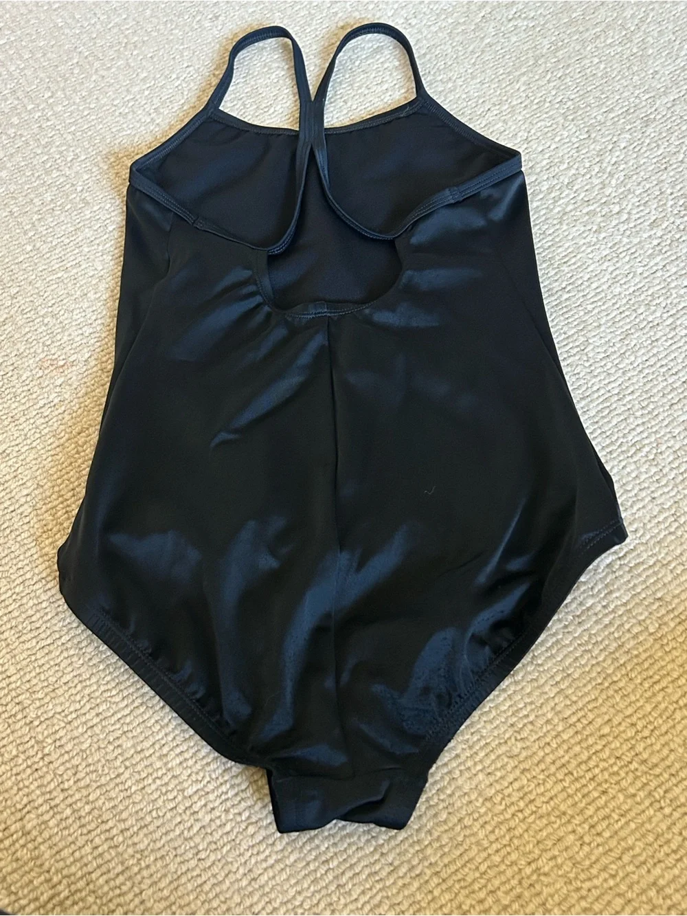 Nike Kids Black One-Piece Swimsuit with White Swoosh